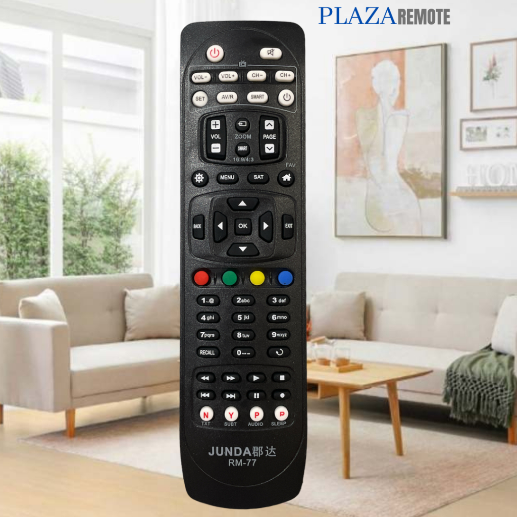 REMOTE JUNDA RM 77TV + DVB T2 Learning Function UNIVERSAL SET TOP BOX