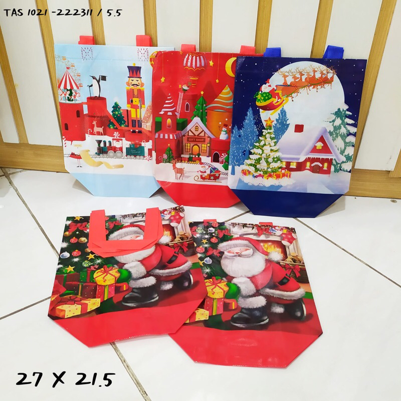 TAS HAMPERS NATAL TAS SNACK ATAU SOUVERNIR TEMA NATAL HARGA MURAH