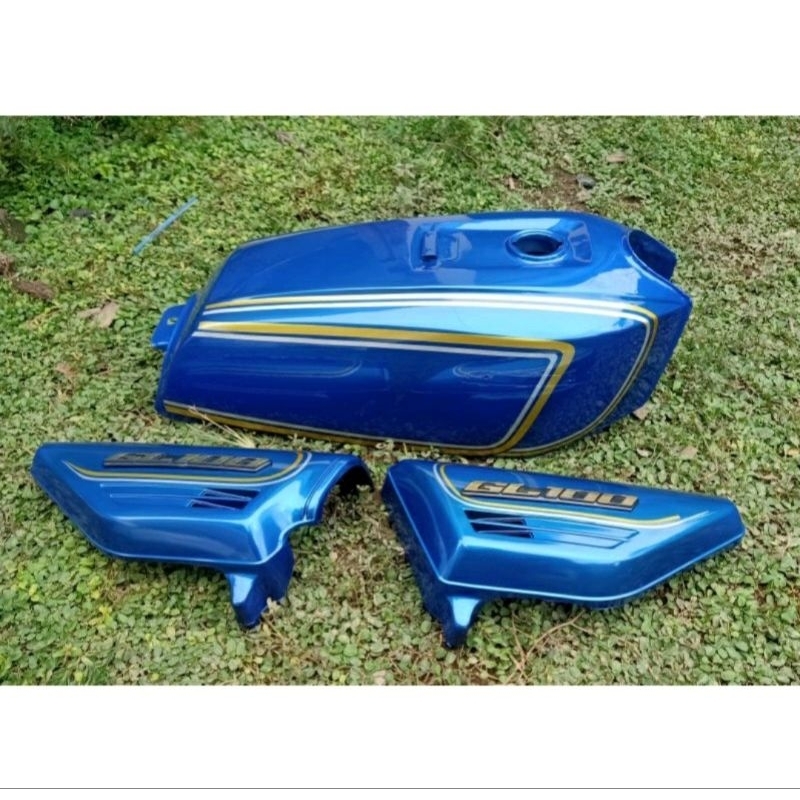 Tangki Tengki GL 100 set box aki warna biru-tangki gl 100 set box tutup aki non emblem
