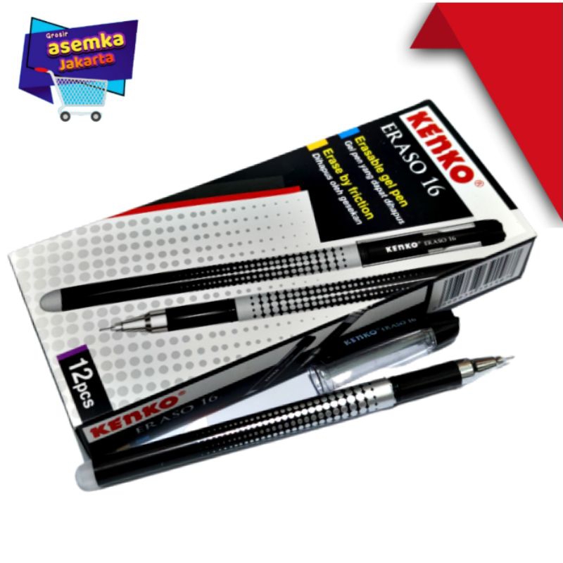 Bolpen Pulpen Eraso 16 Kenko Erasable Gel Pen Dapat Dihapus 12pcs