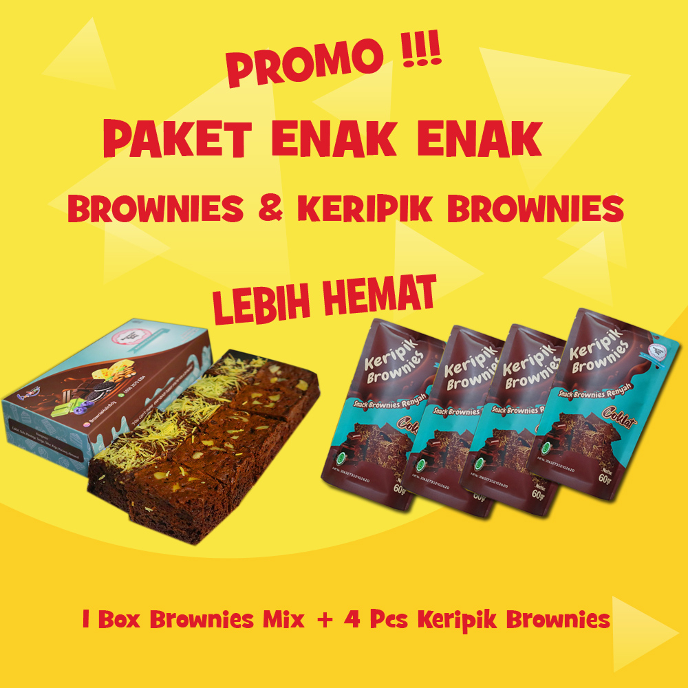 

Paket Enak Enak 1 Brownies mix 20x10 dan 4 Keripik Brownies Brownieholicbdg