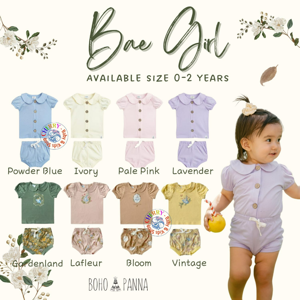 Bohopanna Bae Set Girl 0-2 Tahun Setelan Collar Anak Perempuan CBKS