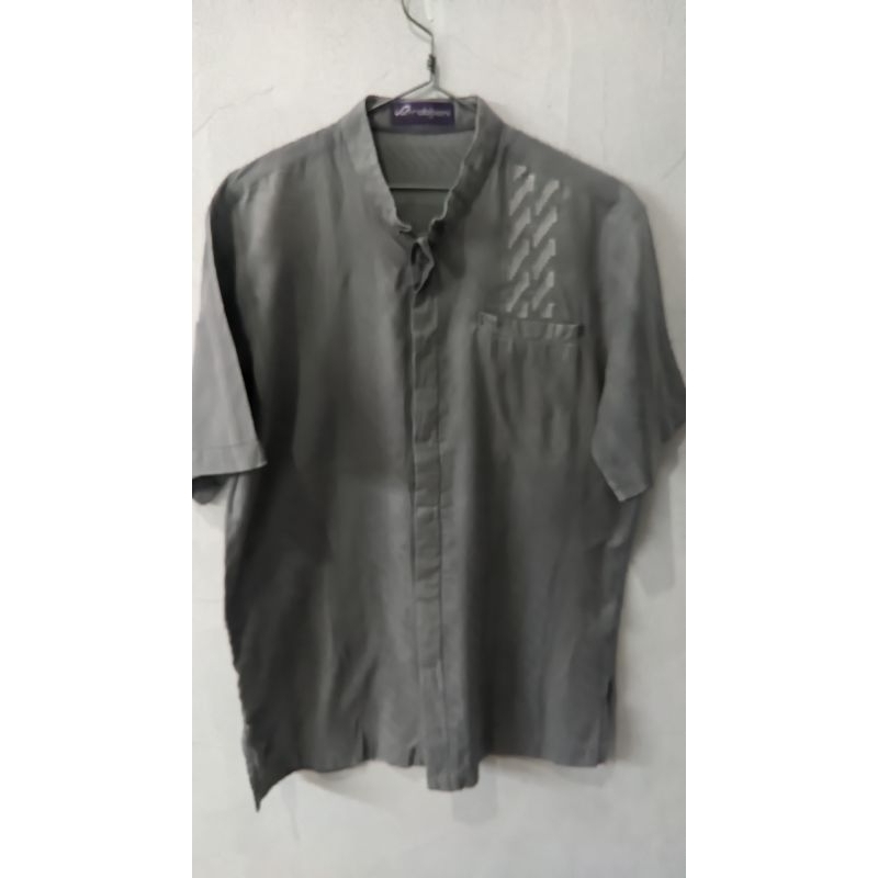 (obral) KEMEJA KOKO RABBANI LENGAN PENDEK I Rose Crepe Dyed I  SECOND BRANDED/pemakaian sendiri/seke