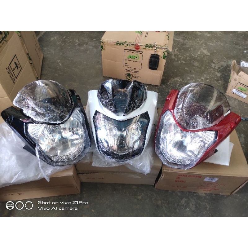 Reflektor Headlight Lampu Depan Vixion New 2013 2014 Assy Kepala Batok Kedok Vixion New Hitam Merah 