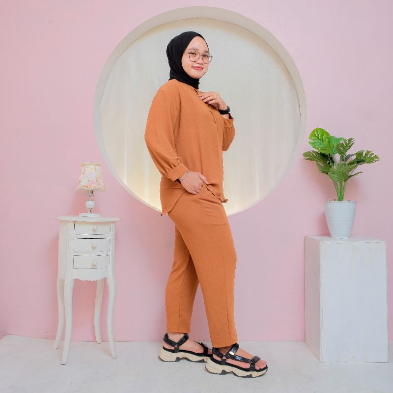 one set wanita jumbo cringkle air flow