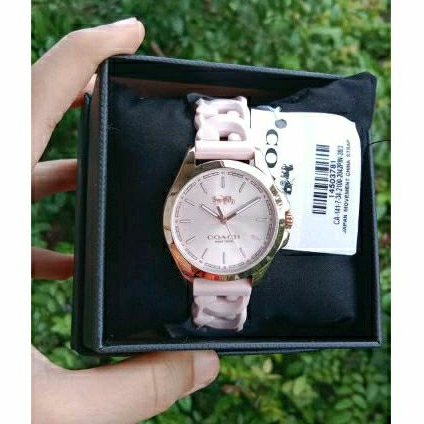 Jam Tangan COACH Libby 14503781 Pink Rubber Strap Original