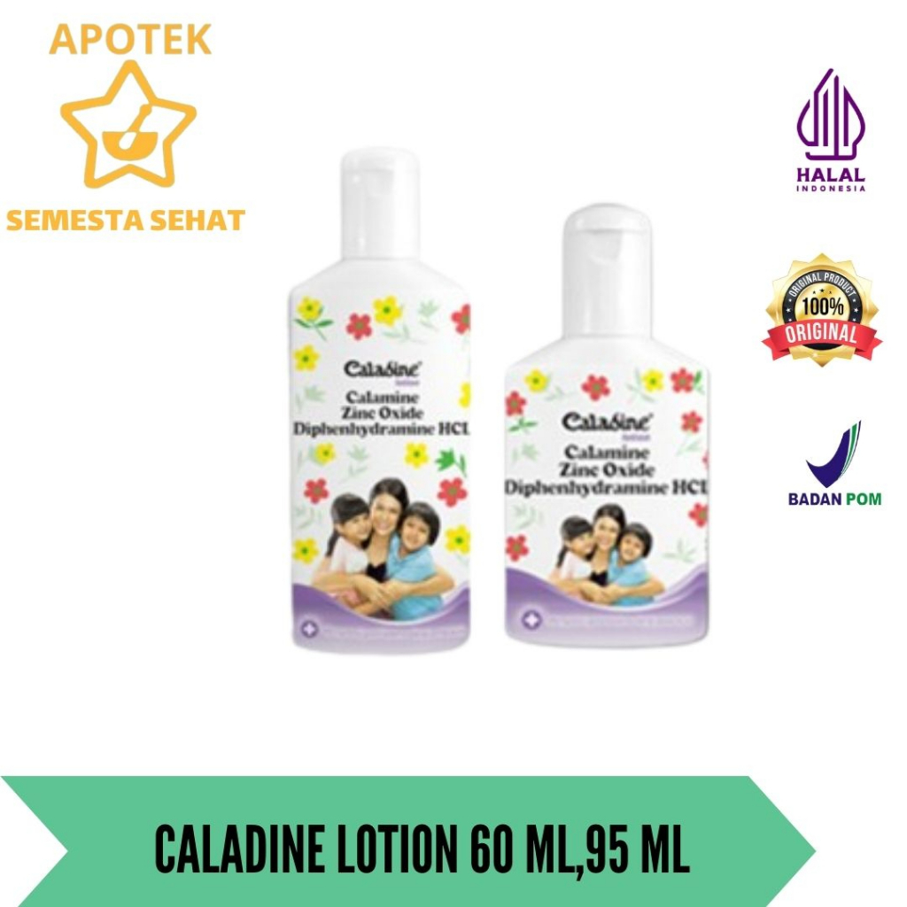 Caladine Lotion 60 ml - 95 ml Bedak Cair, Bedak Antiseptik, Bedak Gatal &amp; Alergi