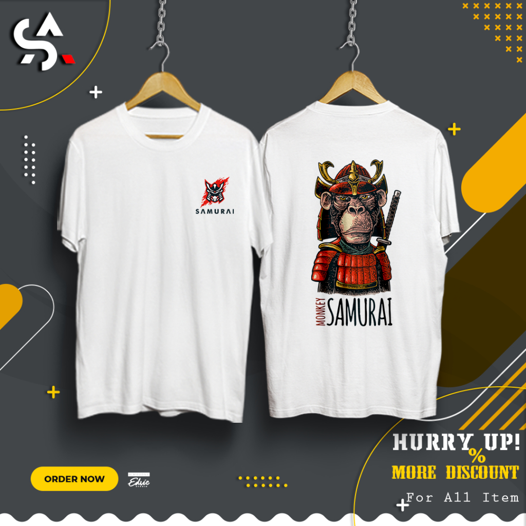 baju kaos M2 - Samurai - 1 pria distro t shirt murah keren dewasa Baju distro Kaos pria wanita
