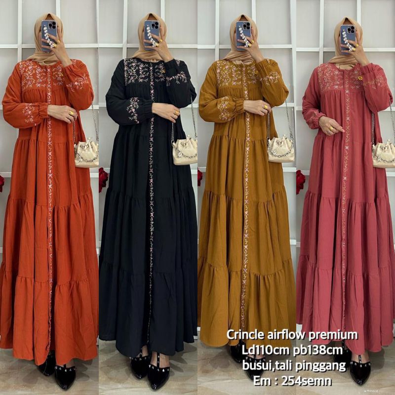 Gamis Emos Bordir 409 ✨