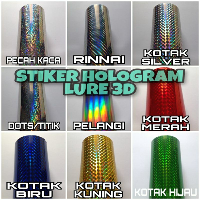 

STIKER / STICKER LURE 3D HOLOGRAM BERBAGAI UKURAN DAN MODEL (15CM X 50CM) (30CM X 25CM) (10CM X 100CM) (20CM X 100CM) (30CM X 100CM) (60CM X 100CM)