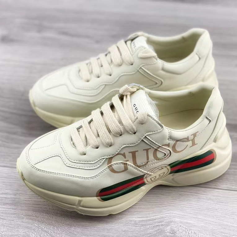 Gucci Rhyton Vintage Trainer Sneaker Gucci Daddy 5D Leather Angled Retro Jogging Daddy Shoes