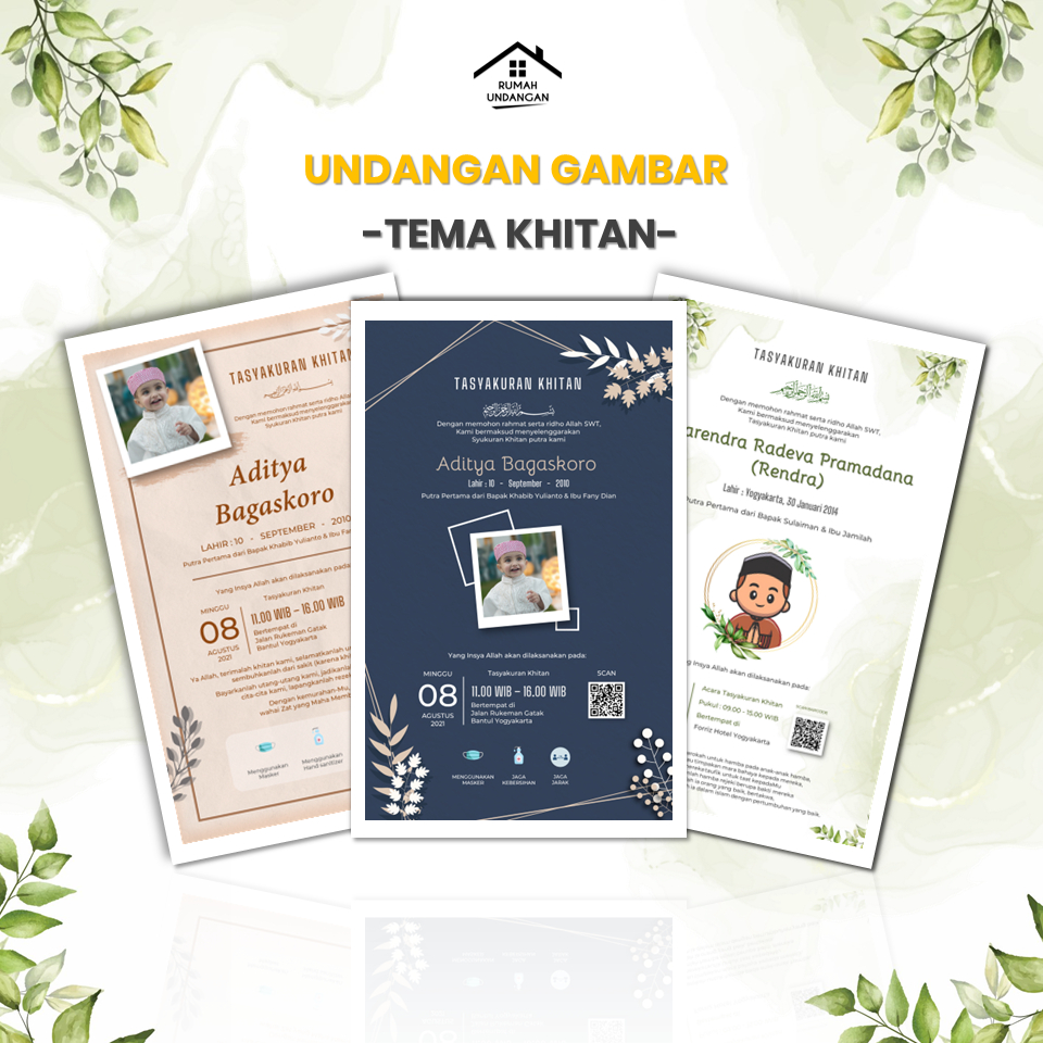 Undangan Digital Khitanan &amp; Aqiqah bentuk Gambar JPEG  Elegant