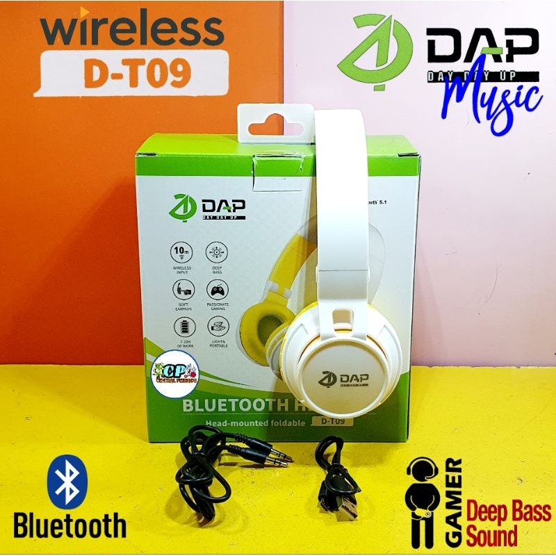 Headphone Wireless Bluetooth.5.1 DAP D-T09 Deep Bass Music and Game