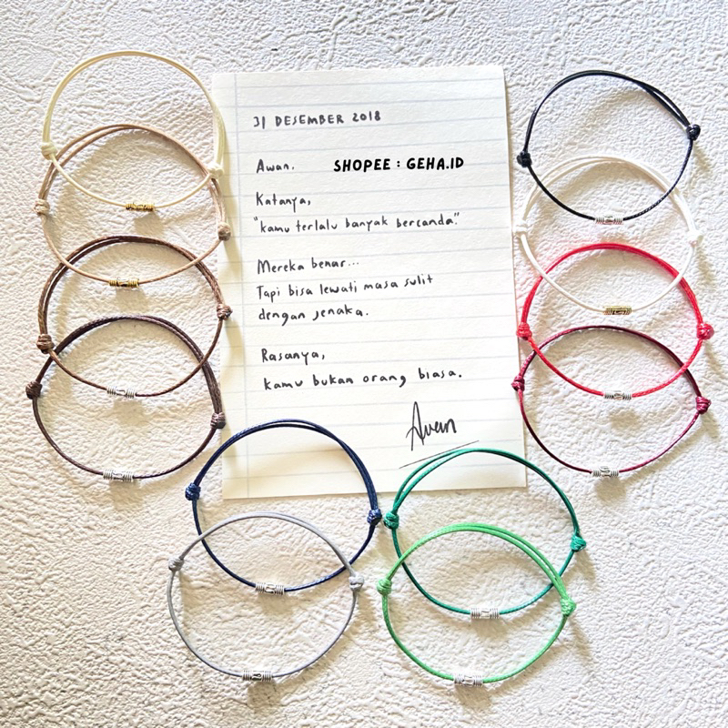 (BELI 5 GRATIS 1 ) Gelang pipe silver | Gelang cocok untuk couple pasangan