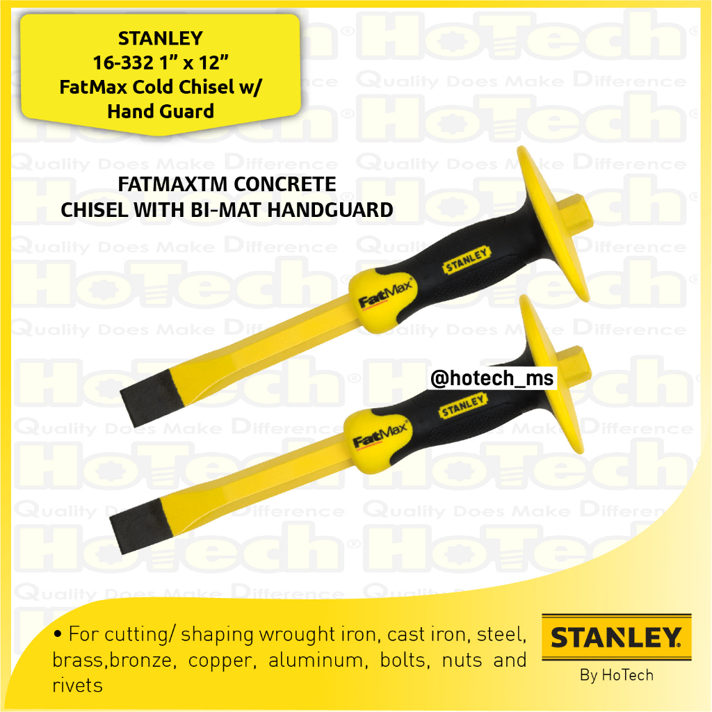 

STANLEY® 16-332 1” x 12” FatMax Cold Chisel w/ Hand Guard | Pahat