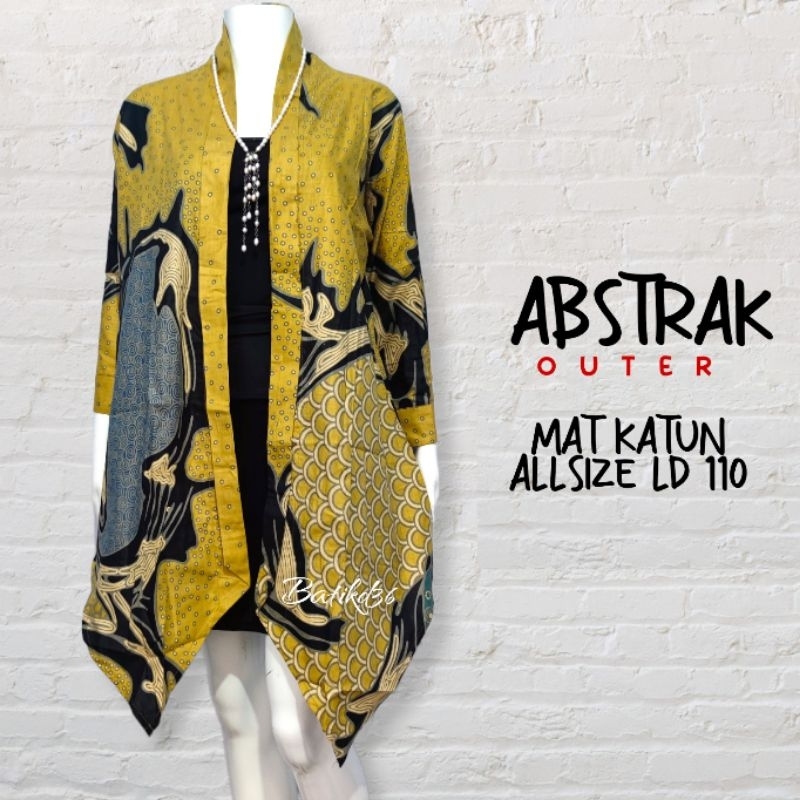 Vest outer batik abstrak kekinian warna baju luar wanita santai katun cewek remaja perempuan klasik kasual kerja murah adem katun halus premium seragam kembaran blazer rompi Cardi longcardi batik solo btc cantik jumbo besar gendut kantor tradisional pk