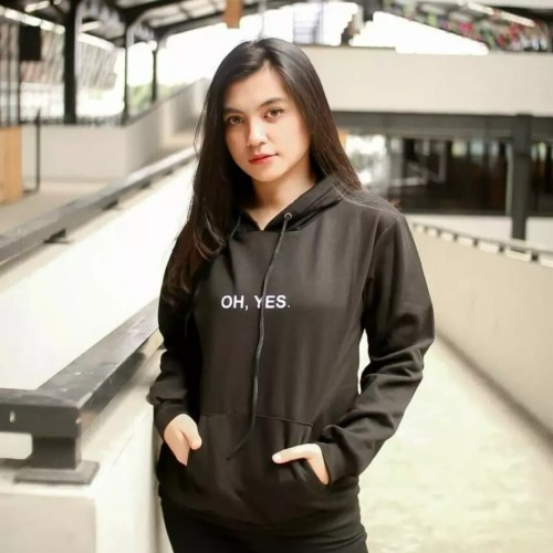 Jaket Hoodie Oh Yes Cewe Cowo Premium Hijau