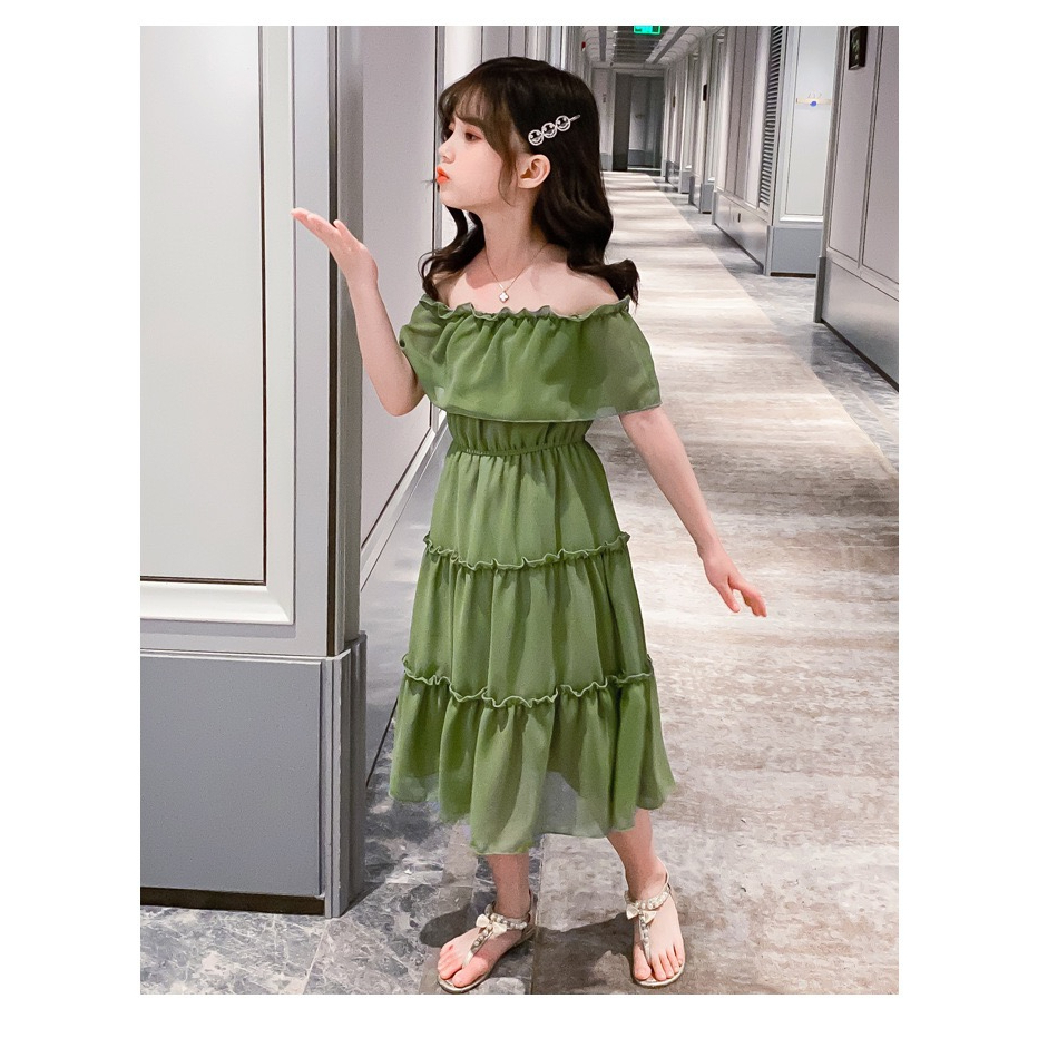 Dress Anak Perempuan Import Korea Style - Kimy Dress Hijau