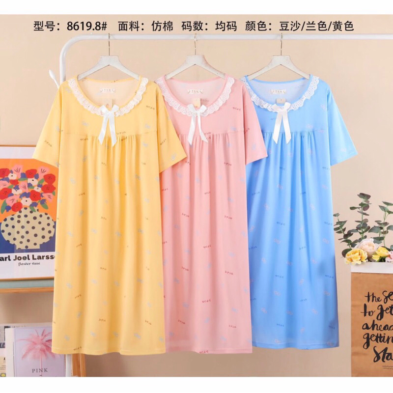 DASTER KAOS JUMBO KERUT RENDA LD 120 / DASTER IMPORT / DASTER KOREA / BAJU TIDUR RANDOM MOTIF PITA