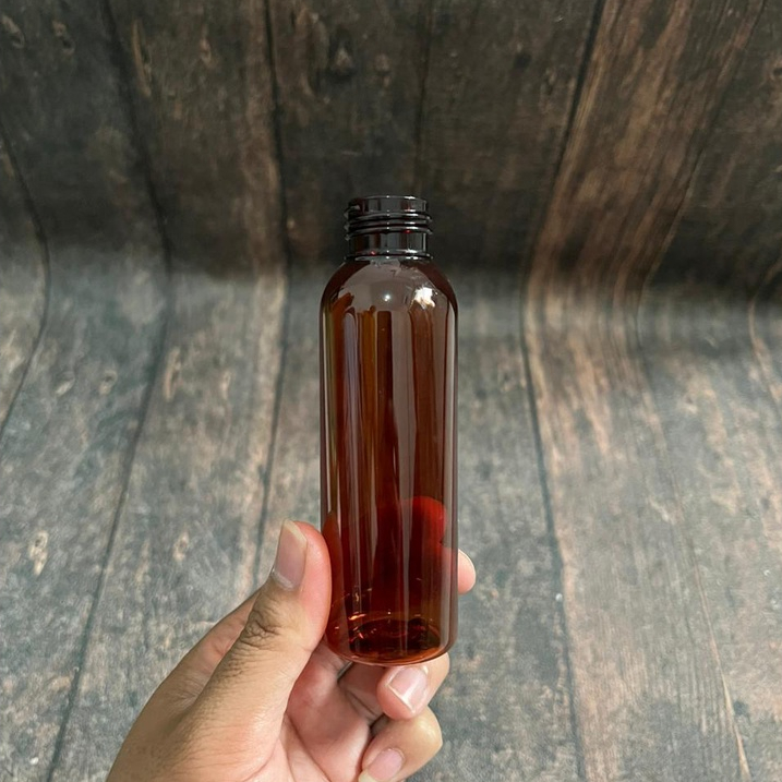 Botol plastik coklat BR 100ml / 100 ml Amber (hanya botol saja)