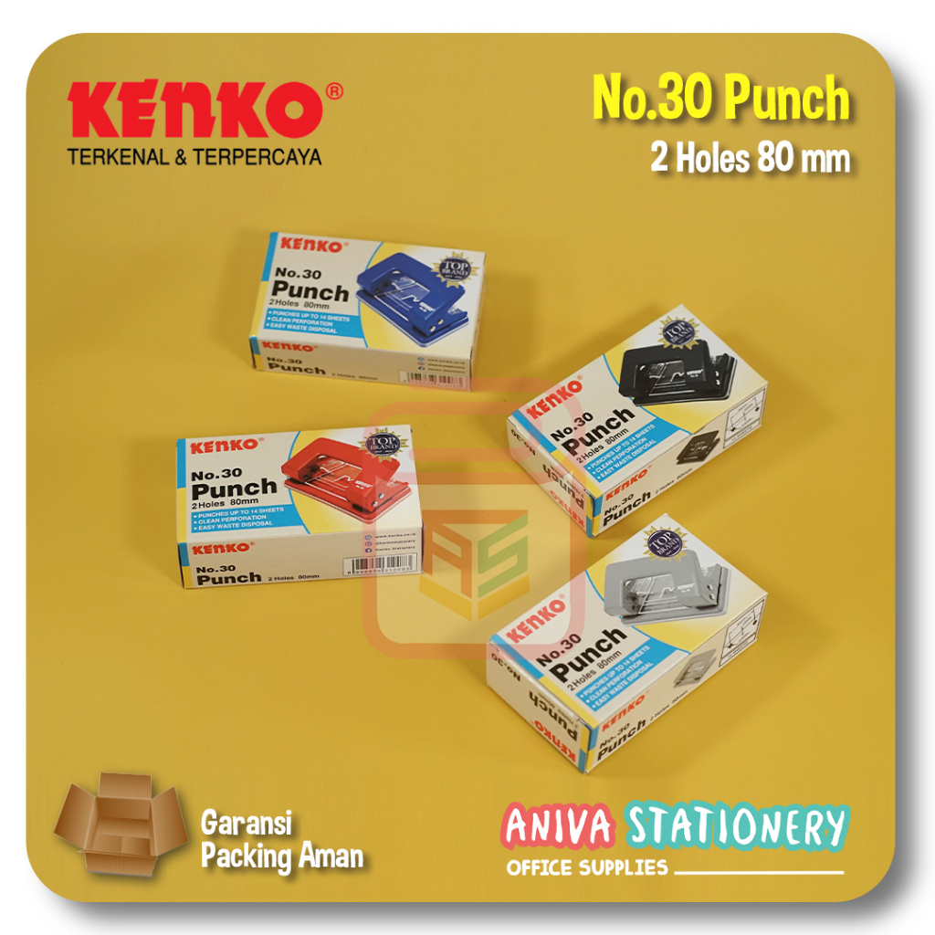 

Kenko Pembolong Kertas Punch Hole No. 30 Alat Pelubang Perforator Paper Stationery