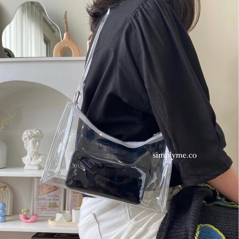 SHOULDER BAG MIKA PVC TRANSPARAN / SLING BAG MIKA PVC TRANSPARAN | TAS MIKA PVC TRANSPARAN TAS KONSE