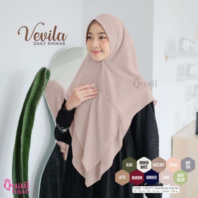 Khimar Vevila by Quail Hijab | Hijab 2 Layer | Hijab Ceruty