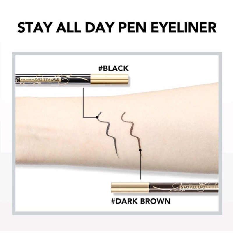 ☘️Yuri Kosmetik☘️ YOU STAY ALL DAY PEN EYELINER Black FREE TRAVEL SIZE