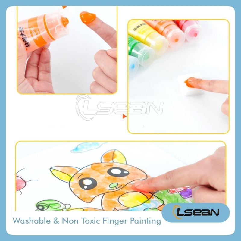 FINGER PAINT Mainan Edukasi Kreatif Washable &amp; Non Toxic Set