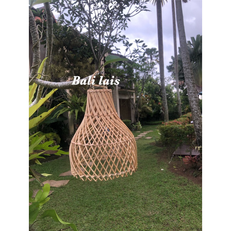 kap lampu rotan/kap lampu rotan senter/kap lampu gantung model senter