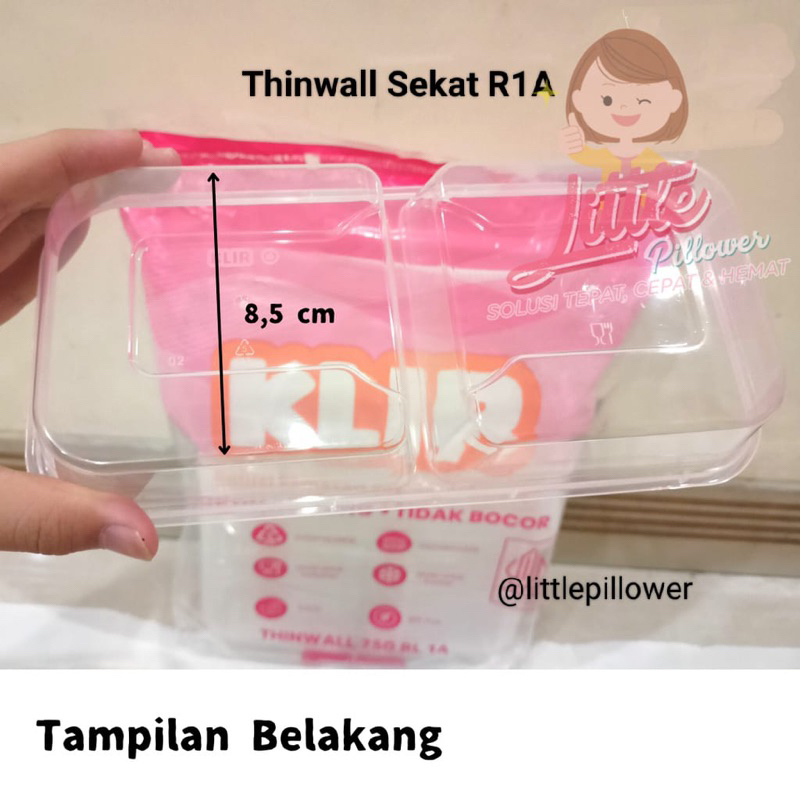 (RL1A) Thinwall Klir Rectangle Long Food Grade Super Bening 750ml