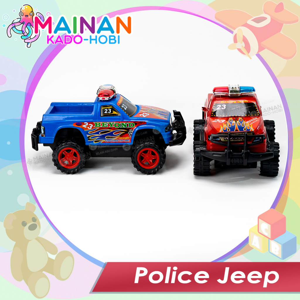 MAINAN ANAK LAKI MINIATUR DIECAST CAR MOBIL JEEP POLICE