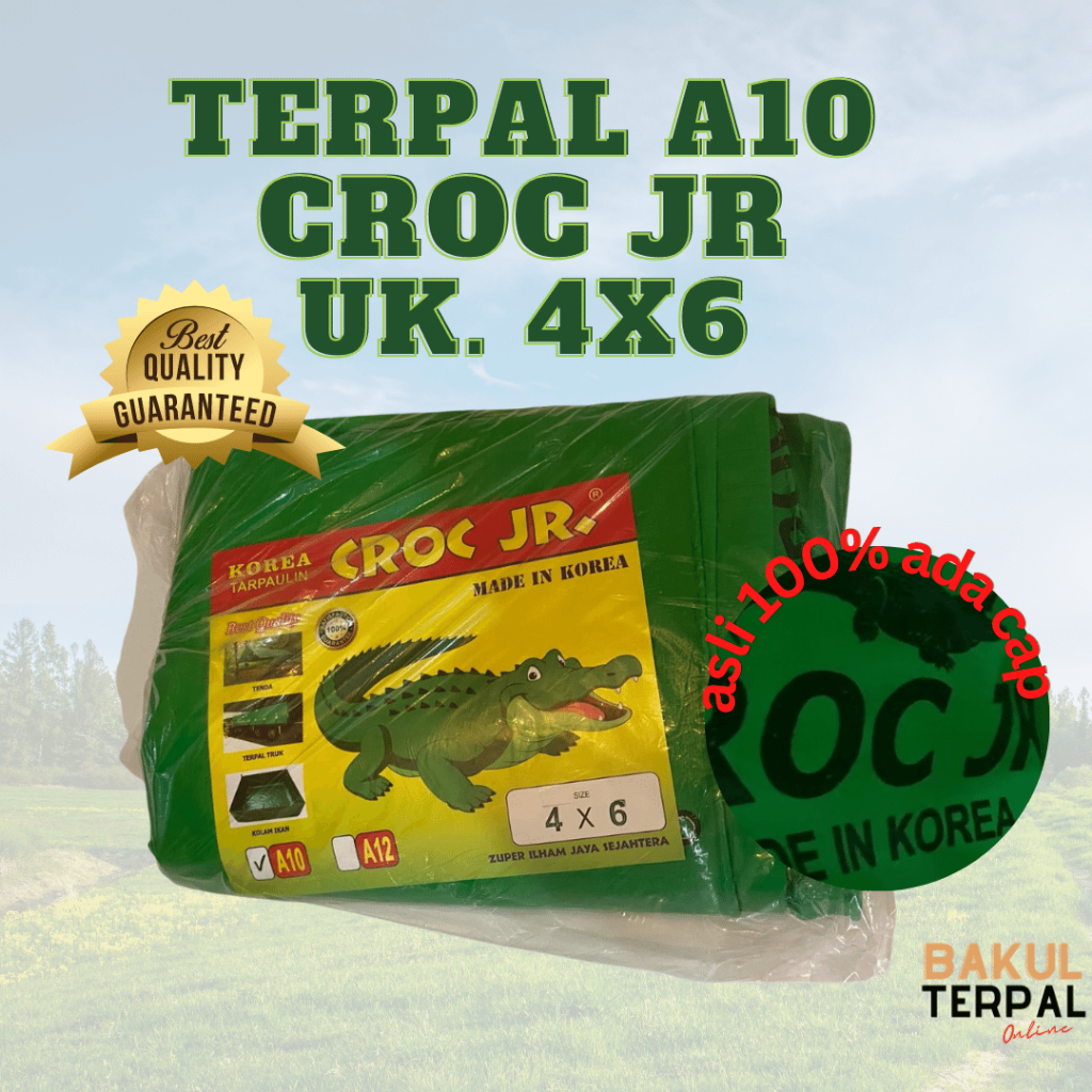 MURAH Terpal Plastik A10 Hijau Cap Crocodile Uk. 4X6