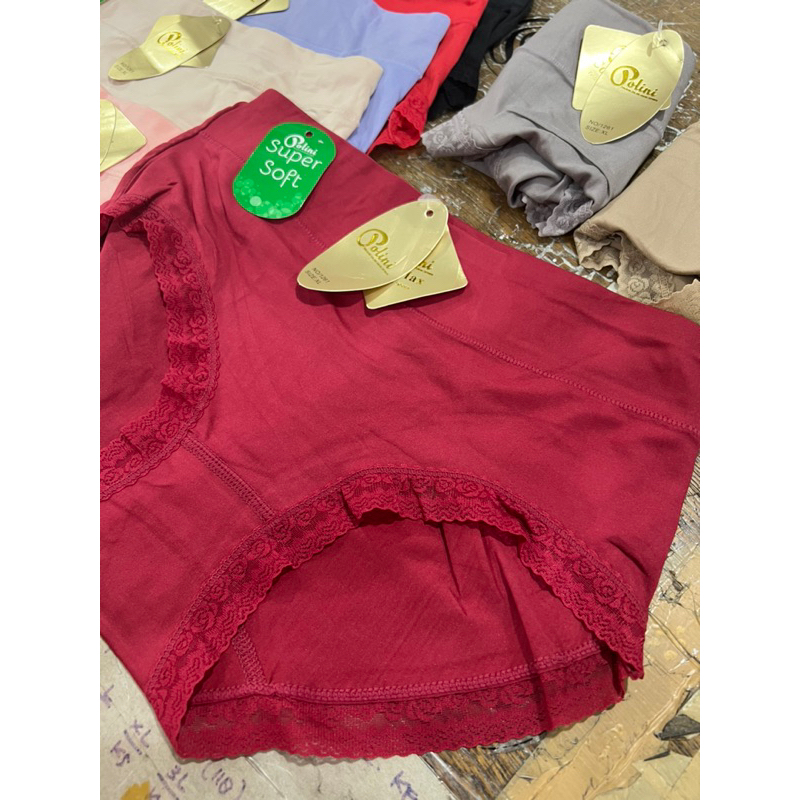 (6pcs) CD perempuan celana dalam wanita cewek POLINI 1261 1232 renda karet besar lebar Coolmax