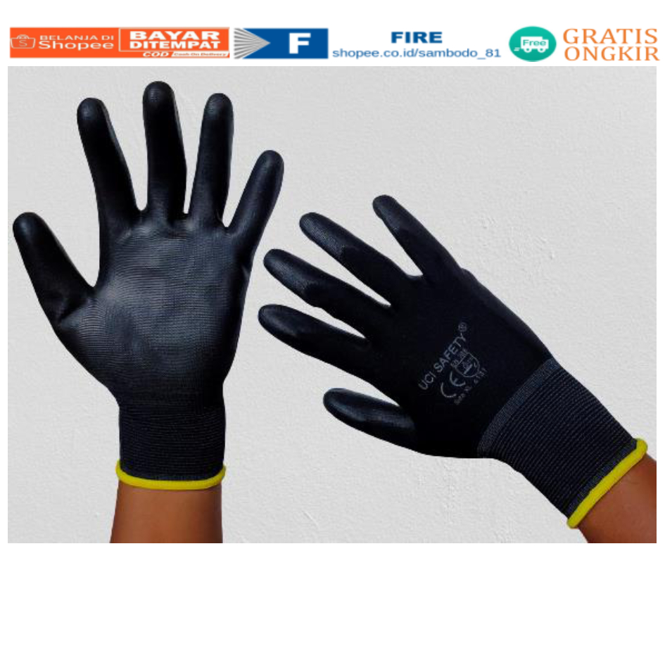 Sarung Tangan Karet Palm Fit Glove CG 805 BK Size : S M L XL XXL