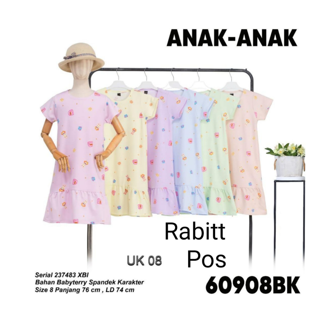 LEMONE Dress / Daster Anak Ruffle / Baju Harian Banyak Motif bahan spandek premium
