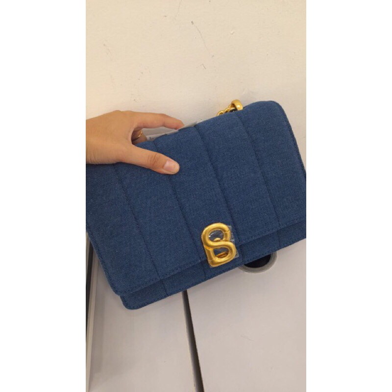 Nora denim bag Blue Buttonscarves