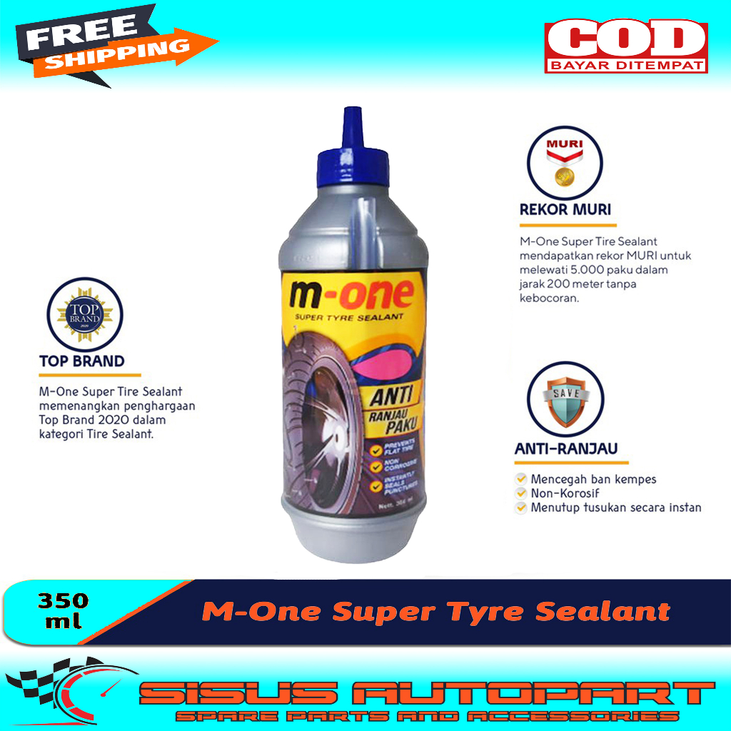 CAIRAN ANTI BAN BOCOR M-ONE / CAIRAN TUBELESS M-ONE 350ML SUPER TYRE SEALANT / M-ONE 350ML