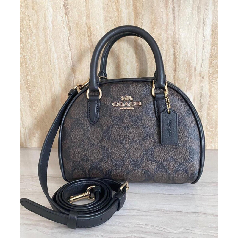 Coach Sydney Satchel Signature Brown/Black