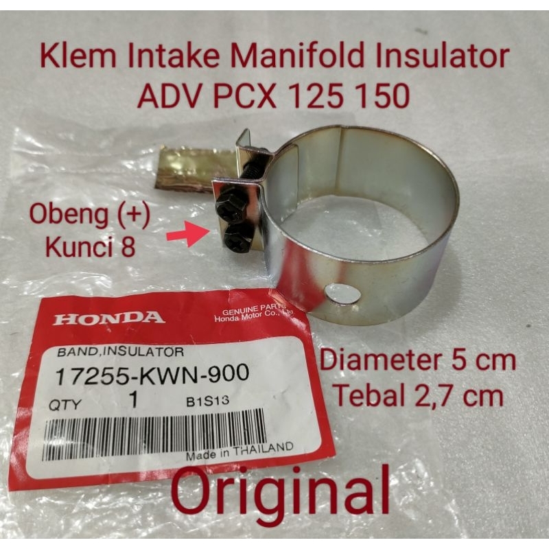 Klem Intake Manifold Insulator ADV PCX 125 150 Original 17255 KWN 900