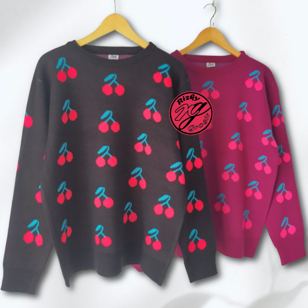 rizkyfashionrajut/Cherry lato sweater oversize atasan wanita