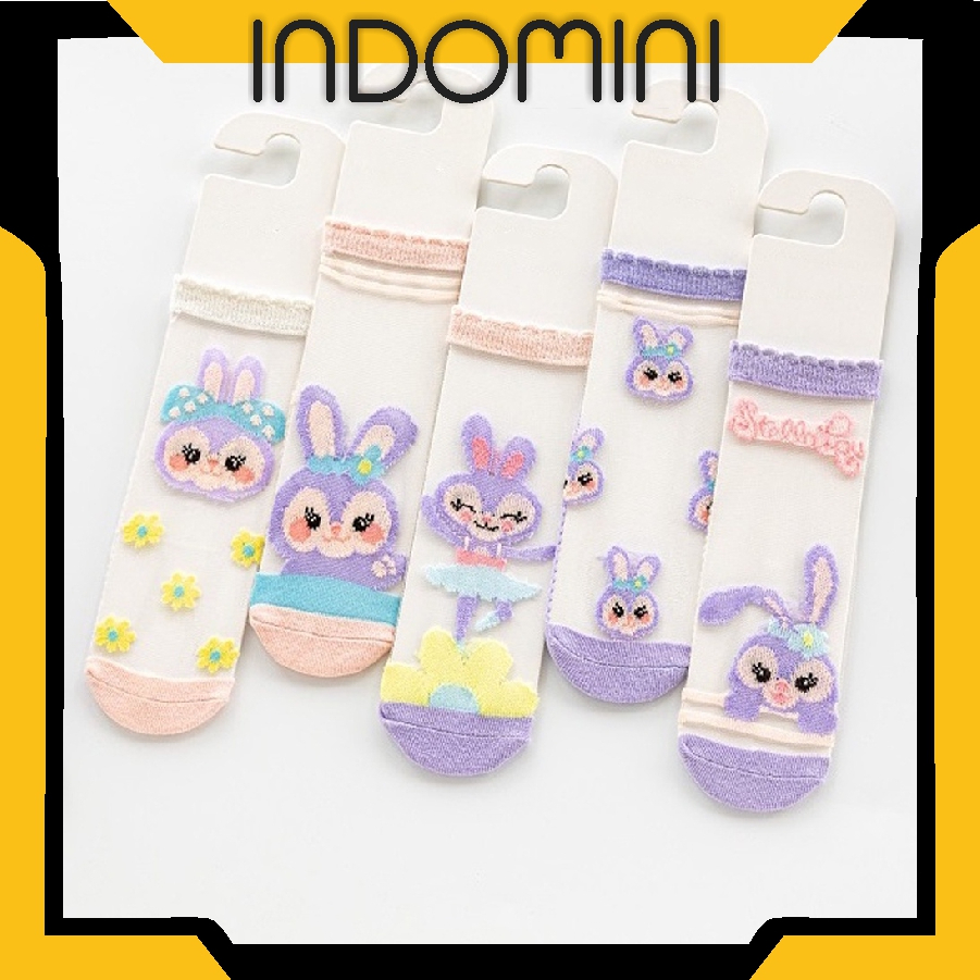 INDOMINI Kaos Kaki Anak Motif Rabbit Kaus Kaki Bayi Kelinci Lucu KK049