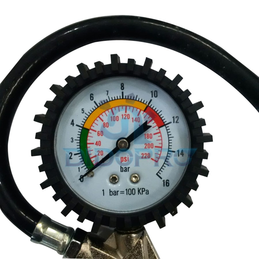 220PSI Tire Pressure Gauge Inflator Alat Isi Ukur dan Buang Tekanan Isi Pompa Angin Pada Ban