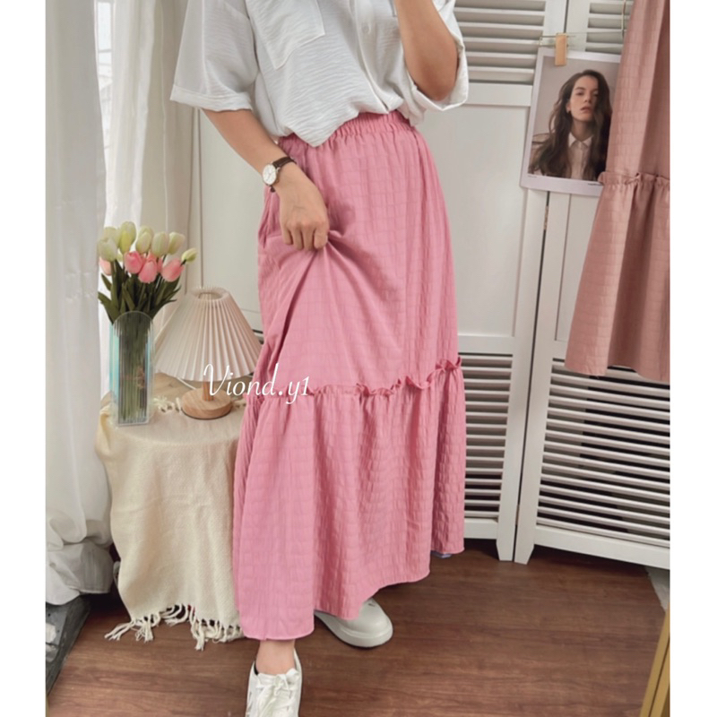 Rok Wanita Korea Polos / Skirt Import Panjang 117