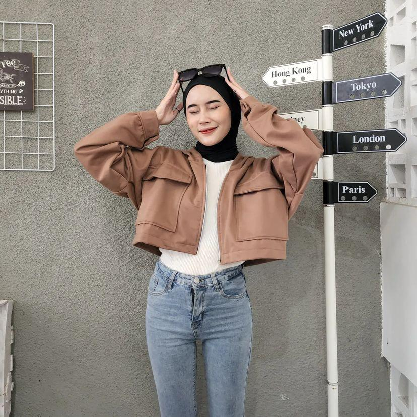 JACKET LUISA SWEATER WANITA JACKET BAHAN FLEECE OVERSIZE