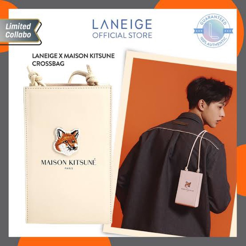 Laneige X maison kitsune crossbody bag