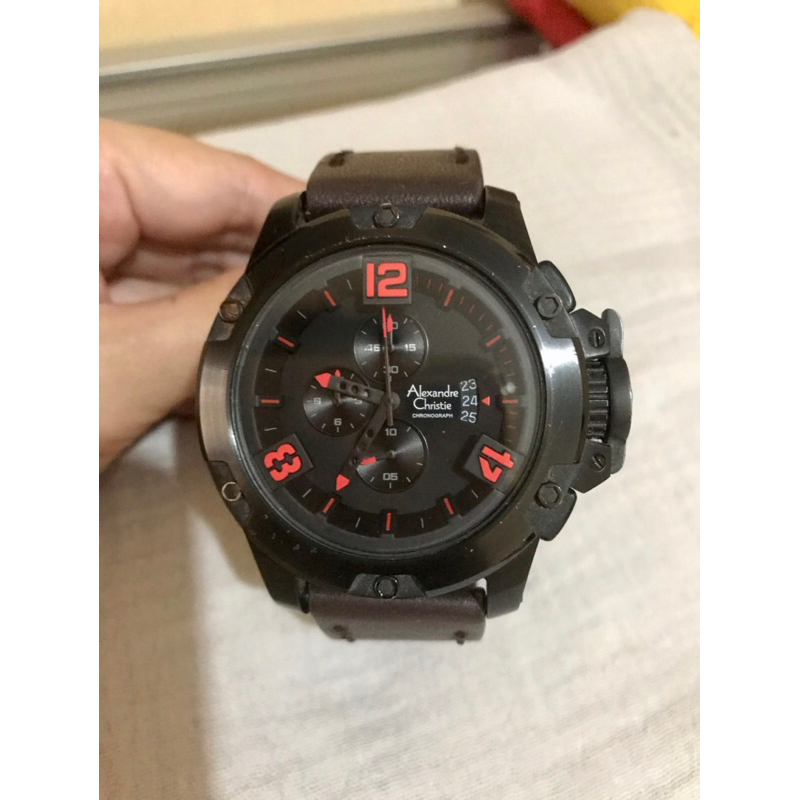 Preloved Jam Alexander Christie type AC 6295 MC / Jam Tangan Pria AC6295MC Kulit Chrono