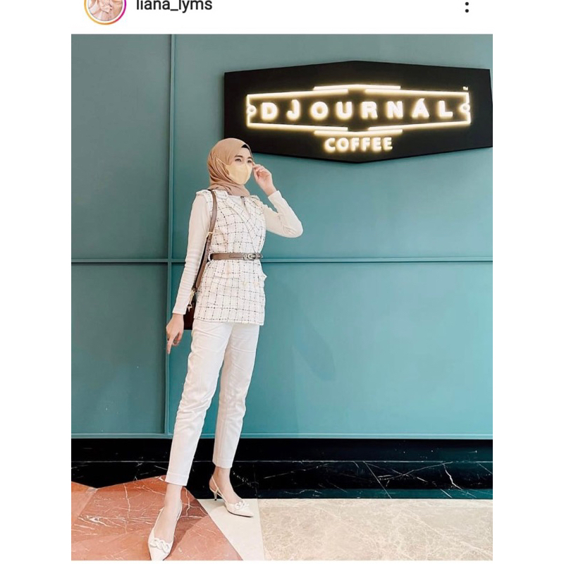 [PRELOVED] Vest putih kotak kotak by liana lyms
