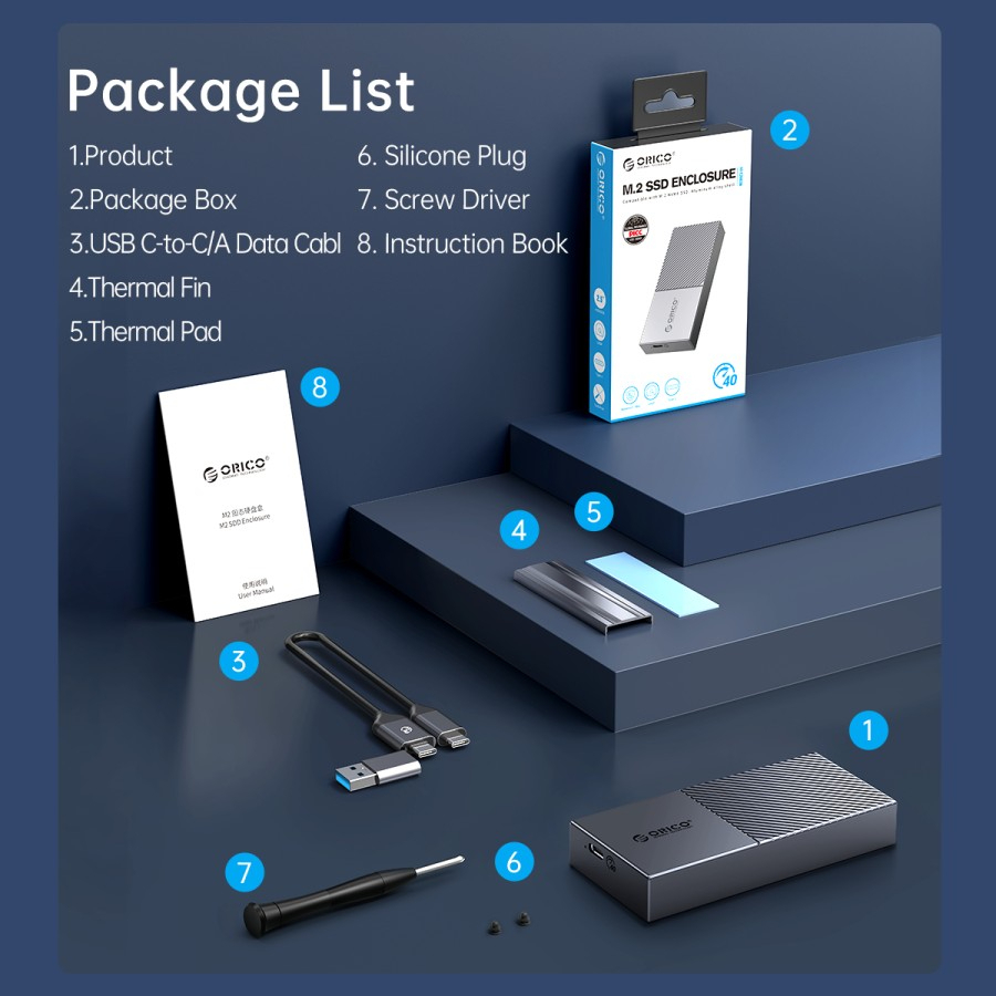 ORICO M205C3 M.2 NGFF SATA SSD Enclosure Type C 6Gbps