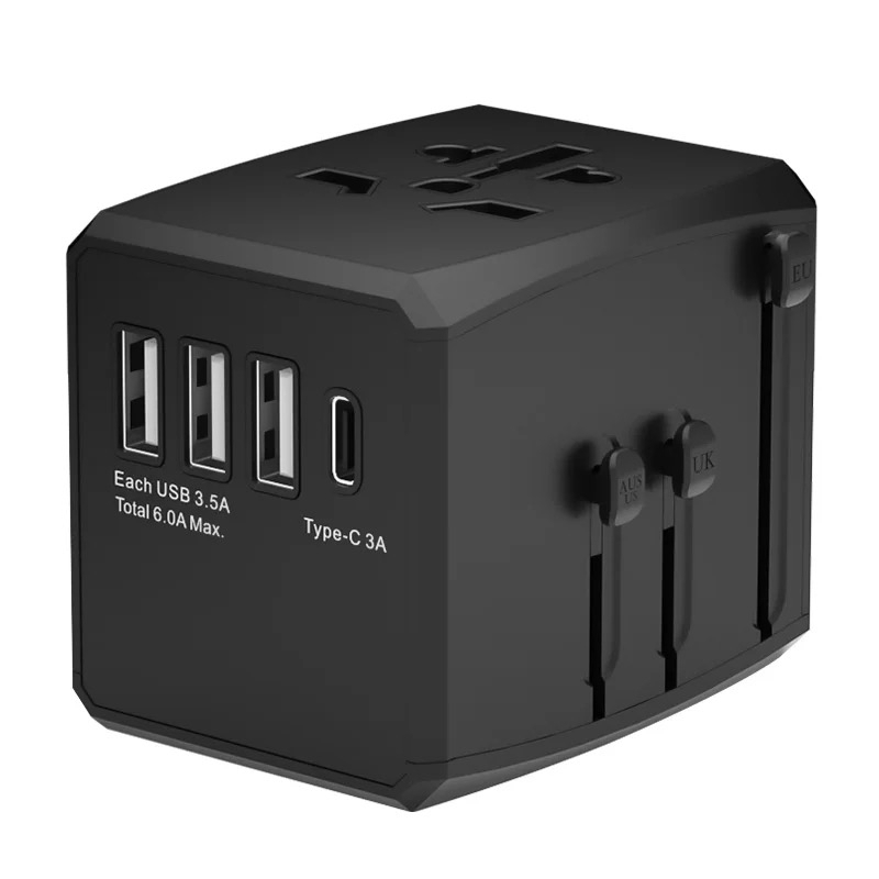 TRAVEL ADAPTOR UNIVERSAL EU UK AUST USA MULTIFUNGSI / ADAPTOR USB DAN TYPE C